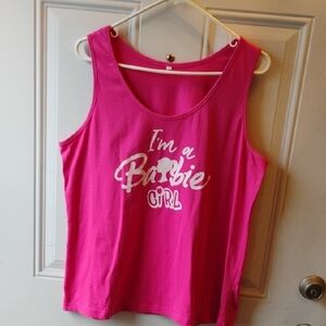 Hot Pink Graphic Tank Top